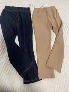 西松屋　ストレッチパンツ　110サイズ　ベージュ　デニムカラー　長ズボン