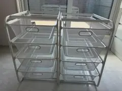 IKEA アルゴート　４段　2セット、バスケット8点 廃盤】IKEA ALGOT アルゴート 4段 2台セット メッシュバスケット