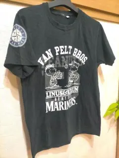 MLB マリナーズ PEANUTS 半袖Tシャツ M 黒 メジャーリーグのサムネイル