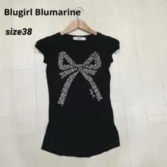 美品 Blugirl ブルーガール 半袖 カットソー リボン ビジュー 38のサムネイル