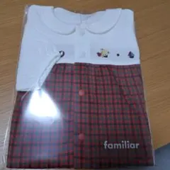 familiar チェック柄ロンパース 50~60