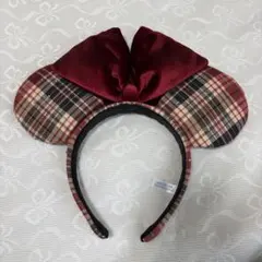 ⑦ ディズニーシー 赤チェック カチューシャ