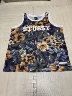 たこすけ様専用　STUSSY ハイビスカス柄 メッシュ タンクトップ Sのサムネイル