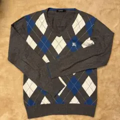 BURBERRY BLACK LABEL アーガイル Vネックセーター