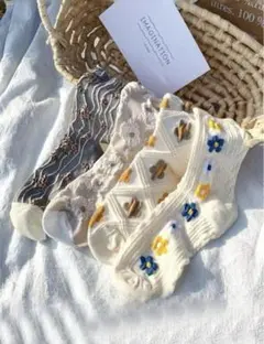 靴下 花柄 4足セット