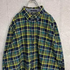 ノーティカ　刺繍ロゴ　チェック柄　長袖　BDシャツ　ビックサイズ　2XL