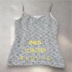 【美品】INED イネド 花柄　ライトグレー レース Vネック キャミソール　Mのサムネイル