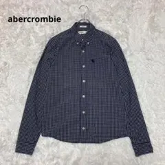 abercrombie ボタンダウンシャツ 長袖シャツ チェック ネイビー