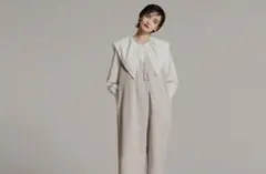 コムサ　ブロンドオフ　マタニティ　授乳服襟付きホワイトシャツ