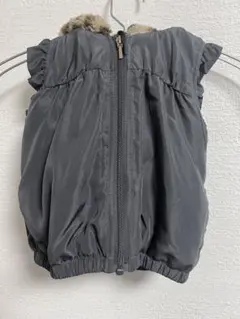 birthday グレー アウター 90 ダウンベスト ヒョウ柄