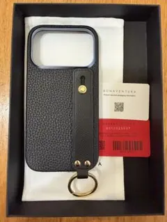 ボナベンチュラ iPhone16Pro 手帳型 チョコレートブラウン✖️レッド