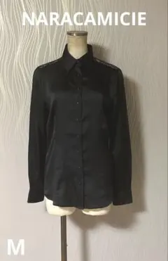 NARACAMICIE　ナラカミーチェ　レース　トロミブラウス　ブラック