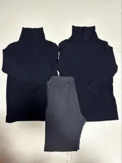 黒のタートルネックアンダーシャツ　キッズ　半ズボン　パッチ　肌着　まとめ売り