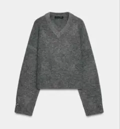 ZARA ソフトニットボタン付きセーター グレー