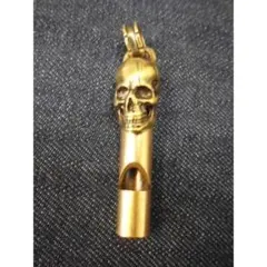 【新品】スカル ホイッスル キーホルダー brass 骸骨 ドクロ