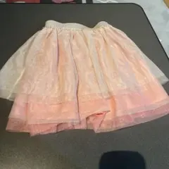 【古着☆サイズ110】H&M ピンク＆ホワイト　チュール スカート ラメ