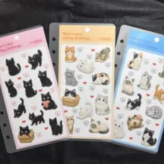 猫　ぷっくりシール風　saving challengeリフィル　バインダー貯金のサムネイル
