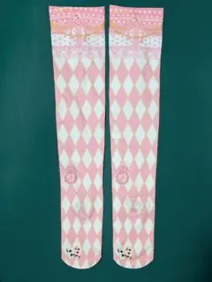 MAXICIMAM オーバーニーソックス ピンク トランプ柄