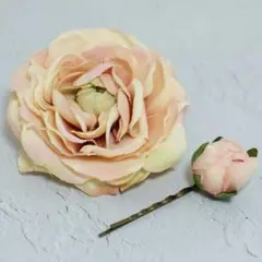 【美品・一点物】くすみカラー アンティークラナンキュラス 髪飾り/コサージュ