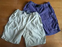モンベル　ベージュ　パープル ハーフパンツ　キッズ　サイズ160