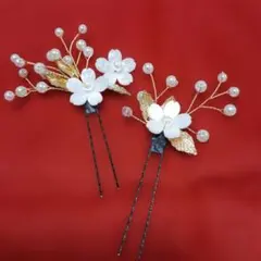 和装・洋装髪飾り ホワイト 花モチーフ