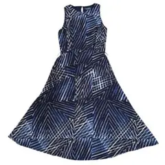 コスモス様【美品】ラルフローレン 幾何学柄ワンピ モード系 フレア 美シルエット