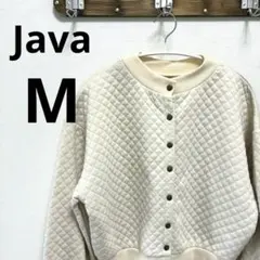 Java クリーム色キルティング長袖カーディガン　M ショート丈のサムネイル