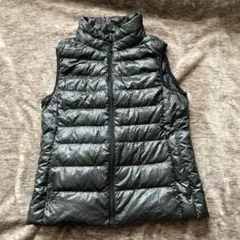 【美品】UNIQLO ユニクロ ウルトラライトダウンベスト ヘリンボーン柄 M