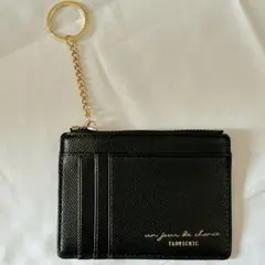 コイン財布 レディース ジッパー ブラック キーチェーン ポーチ カードケース