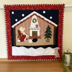 【ハンドメイド】パッチワーク タペストリー サンボンネット・スー クリスマス