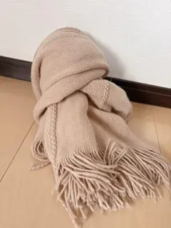 レプシィム　ベージュ ニットマフラー フリンジ