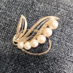 ミキモトパール リーフモチーフ ブローチ STERLING ミキモト真珠島