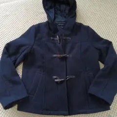 pom ponette フード付きダッフルコート L 　ネイビー