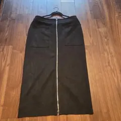 ZARAブラックロングスカート フロントジッパー