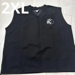 黒 Vネック ノースリーブ Tシャツ 3L メンズ スウェット ベスト ゴルフ