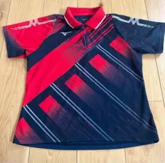 Mizuno ポロシャツ 赤/青 ストライプ