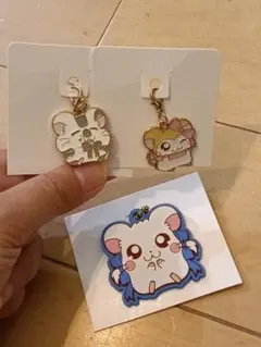 とっとこハム太郎　リボンちゃんキーホルダー　こうしくん＆マフラーちゃんチャーム