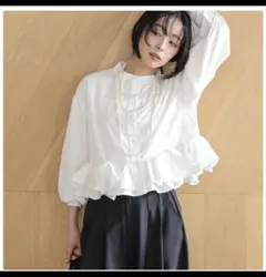 フィットモア saayaコラボ！カットワークレースドルマンブラウス