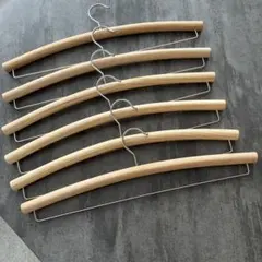 3coins 丸棒曲線ハンガー6本セット