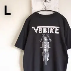 希少　V8BIKE ポケットTシャツ　ブラック　バイカー　アメリカンバイク　L