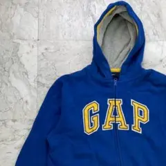 断*離様 GAP　ジップパーカー　キッズ　160　ブルー　イエロー　ビックロゴ