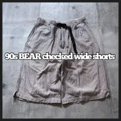 90s bear checked buggy half pants y2kのサムネイル