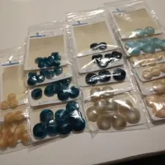 #257 レトロボタン まとめ売り 夏色 カボション 飾りボタン