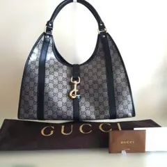 鑑定済みレア極美品＊GUCCI GGインプリメ クリスタル ジャッキー PVC