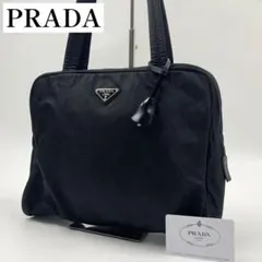 プラダ トートバッグ 三角ロゴ 南京錠 ナイロン ブラック