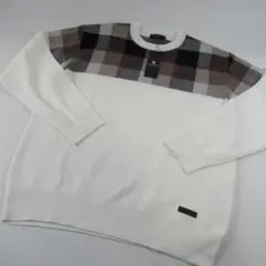 ブラックレーベルクレストブリッジ新品 パネルクレストブリッジチェックニット LL