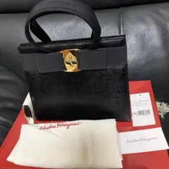 最終お値下げ⭐︎フェラガモ☆ヴェラ２ＷＡYハンドバッグ リザード型押しバッグ