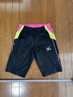 【ランニング】Mizuno Lサイズ ショートパンツ 黒/ピンク/黄