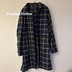Purple&Yellow チェック ライトコートのサムネイル