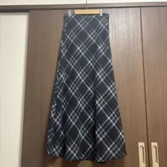 チェック柄 ロングスカート ブラックのサムネイル
